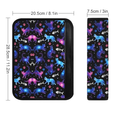 2 Pack Universal Fit Seat Belt Shoulder Pad for Kids, Car Seats Pushchair Strollers High Chair Pushchair, Black Purple Cat Shoulder Protector, Anti-Slip Pad - color: Pattern 802