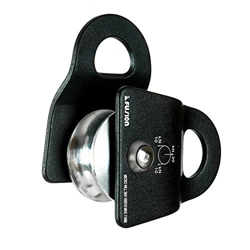 Fusion Climb Ekat Micro Aluminum Side Swing Pulley, Backyard Zipline, Trolley - color: Black
