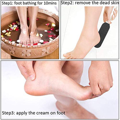 Homeve 2 Pieces Professional Pedicure Foot File - Reusable Stainless Steel Feet Rasp with 20 Replaceable Coarse-Fine Double Side Reusable Pads Cracked Skin Corns Callus Remover - size: 1 Count (Pack of 2)