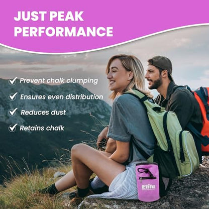 Elite Sportz Equipment Chalk Bag for Rock Climbing with 2 Chalk Balls– Leak Proof Drawstring & Secure Zipper Pocket