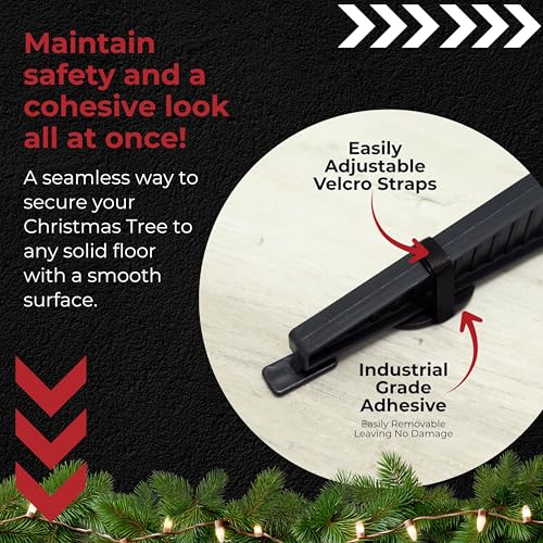 Tree Stand Anchor, No-Drill, Anti-Tip, Adhesive Safety Straps - Just Peel & Stick to Childproof and Babyproof Your Home 4-Pack - size: Tree Anchor