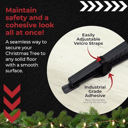 Tree Stand Anchor, No-Drill, Anti-Tip, Adhesive Safety Straps - Just Peel & Stick to Childproof and Babyproof Your Home 4-Pack - size: Tree Anchor