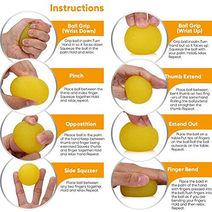 3-pack Stress Relief Balls. Hand Exercise Balls. Hand Therapy Balls. Hand Grip Balls Hand Squeeze Balls Kits for Physical Rehabilitation & Grip Strengthene