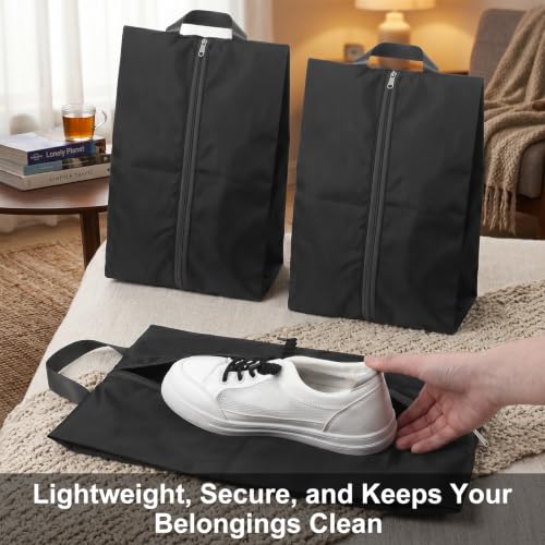 Golf Shoe Bag Men, Smell Proof Shoe Cleat Bag, Golf Travel Pouch, Water-Resistant Pouch For Cleats Sneakers, Packing Organizer For Suitcase, Gym, Spikes, Tennis, Baseball(Black, 1-Pack)