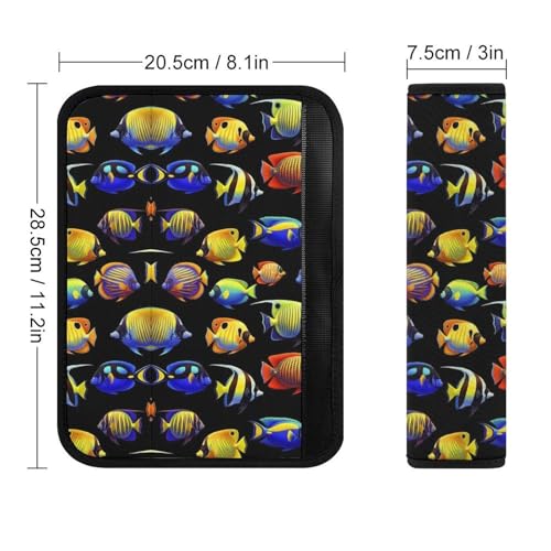 2 Pack Tropical Colorful Fish Car Seat Straps Shoulder Pads Soft Padded Seat Belt Cushion for Kids, All Vehicles, Pressure Relief - color: Pattern 836