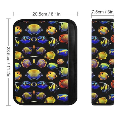 2 Pack Tropical Colorful Fish Car Seat Straps Shoulder Pads Soft Padded Seat Belt Cushion for Kids, All Vehicles, Pressure Relief - color: Pattern 836
