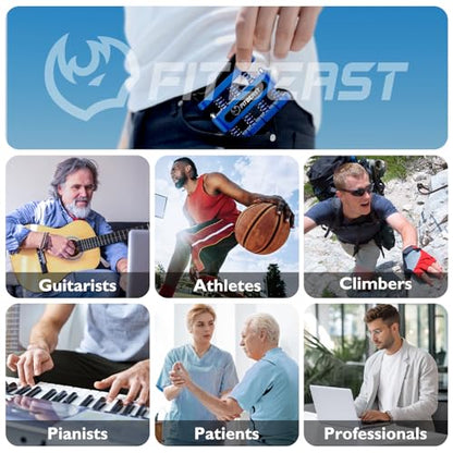 FitBeast Finger Strengthener, Finger Exerciser, Hand Exerciser for Improve Dexterity and Strength in Fingers, Hands, Forearms–Grip Strength Trainer for Musicians, Climbers - color: 4 Piece Set -Green Blue Red Black