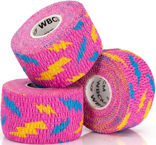 WARM BODY COLD MIND Lifting Thumb Tape for Weightlifting |1.5" x 20.6ft| - Hook Grip Tape for Gym, Powerlifting, Deadlift, Weight Lifting, Athletic Finger Wrap - color: Pink Thunder, size: 3 Rolls