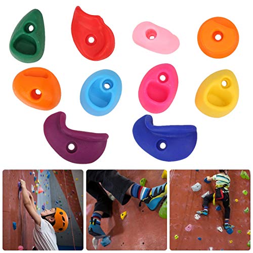 Climbing Wall Holds, Wear Resistance Climbing Holds Climbing Rock Wall Grips for Outdoor for Indoor(Small 10 Pieces)