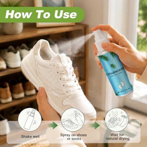 6 Pack Shoe Deodorizer Spray, Powerful Foot Odor Eliminator Shoe Freshener | 6 Scents with Lasting Fragrance, Refresher Spray for Smelly Shoes, Sneakers, Boots, Up to 400 Uses, Travel Size Each 1.01oz