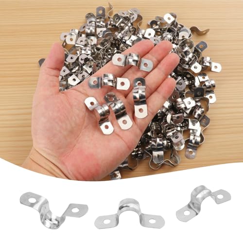 500 PCS 1/2 Inch Stainless Steel Rigid Pipe Strap, M12 Conduit Clamps, U Bracket Mounting Clamps with Two Hole, U Tube Pipe Clamp for Chemical Industry, Commercial - size: 500 PCS 1/2 Inch