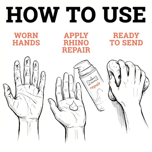 Rhino Skin Solutions Repair Cream Made for Your Adventure, Hand Repair Cream for Dry Cracked Hands, Non Greasy Hand Lotion with Honey and Tea Tree for Athletes and Workers, Made in USA (16 oz) - size: 16 Ounce (Pack of 1)
