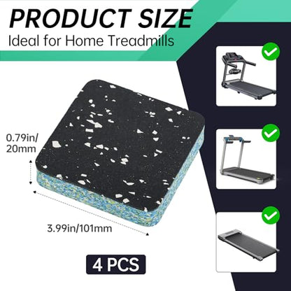 Treadmill Incline Riser Blocks, 4 PCS Walking Pad Incline Blocks, High-Density Rubber Top and Foam Base, Noise Reduction and Shock Absorption Mats, Ideal for Walking and Uphill Training at Home