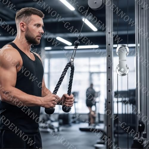 Swivel Dual Pulleys 360°Rotation Roller Reinforced double pulley Wheel for Home DIY Gym Pulley System Cable Machines fly machines Silent Bearing Swivel Groove Wheel Pull Down Attachment Weight Lifting - color: Silver