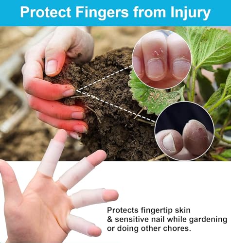 Sumifun Finger Sleeves, 20PCS Gel Thumb Finger Tubes for Arthritis, Trigger Finger Pain, Silicone Fingers Protector for Golf, Basketball, Golf, Rugby, Cracked Finger - color: Clear