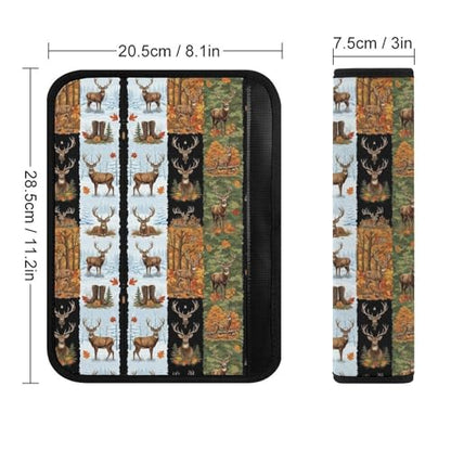 2 Pack Deer Camo Hunting Deers Seat Belt Shoulder Pad Breathable Shoulder Harness Cover for Child, All Vehicles, Neck and Shoulder Support - color: Pattern 1067