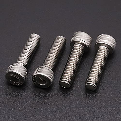 M5-0.8 x 30mm (50 Pack) Stainless Socket Head Cap Screws, 304 Stainless Steel 18-8, Plain Finish, Full Thread Coverage, by RoyceMart - size: M5-0.8 x 30mm