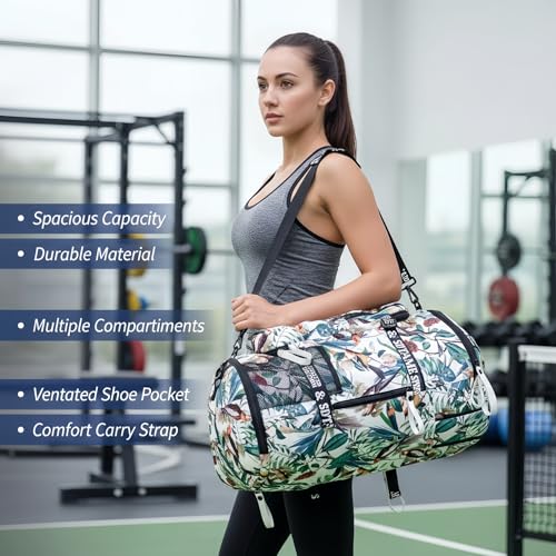 Gym Duffle Bag Backpack with Shoe Compartment,4 ways Travel Backpack for Women and Men,Multi-Functional Weekender bag with Waterproof Layer&Laptop Compartment for Fitness, Travel,Camping - color: Yellow