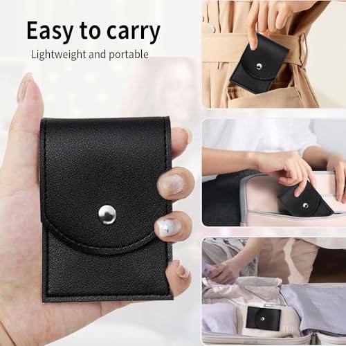 Manicure Set, Travel Nail Kit 7 in 1 Professional Travel Nail Clippers with Black Leather Bag, Stainless Steel Clippers Scissors Pedicure Tools Grooming Kit for Women Man