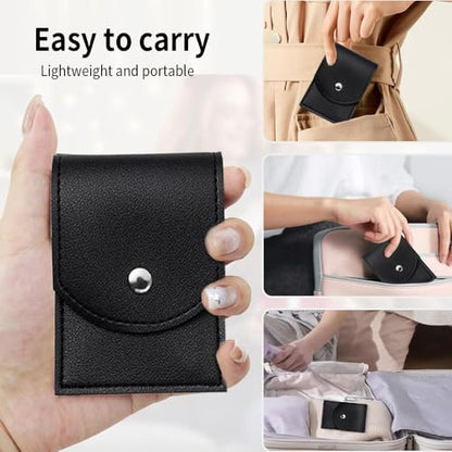 Manicure Set, Travel Nail Kit 7 in 1 Professional Travel Nail Clippers with Black Leather Bag, Stainless Steel Clippers Scissors Pedicure Tools Grooming Kit for Women Man
