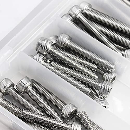 M6 x 30/35/ 40/45/ 50mm Socket Head Screws M6 Bolts 304 Stainless Steel Machine Metric Hex Socket Screw, 50PCS - size: M6 x 30/35/40/45/50mm
