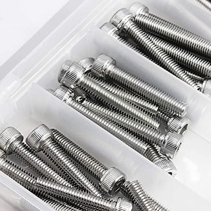 M6 x 30/35/ 40/45/ 50mm Socket Head Screws M6 Bolts 304 Stainless Steel Machine Metric Hex Socket Screw, 50PCS - size: M6 x 30/35/40/45/50mm