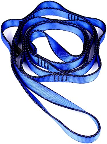 2Pcs 22KN Strong Climbing Strap Daisy Chain Nylon Daisy Chain Adjustable Strap Rope ，Length 110/150/180cmYoga Extend Belt - color: Blue, size: 1.1m