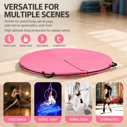 Round Pole Dance Mat, Folding Versatile Lightweight Pole Padding Crash Pad, Suitable for Beginners Fitness Gymnastics Striptease Safety Mat - size: 120*3cm/47.2*1.2in