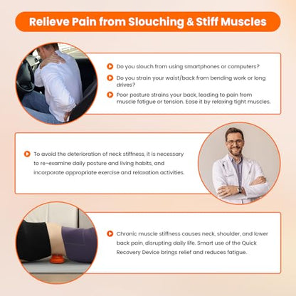 Manual Back Massager, Trigger Point Massage Tool for Lower Back | 4 raised pressure nodes, firm body-weight control, lower back, shoulders and glutes, lightweight manual design, no charging