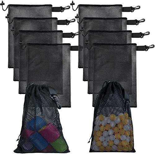 10 PCS With Clips Mesh Drawstring Bags, Portable Nylon Storage Bags for toy,Sports Storage,Outdoor activities etc. (11.8x15.7in) - size: 11.8x15.7in