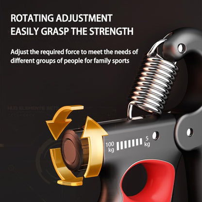 Grip Strength Trainer, Hand Grip Strengthener with Adjustable Resistance 11-220Lbs(5-100KG), Automatic Counter, (Red)