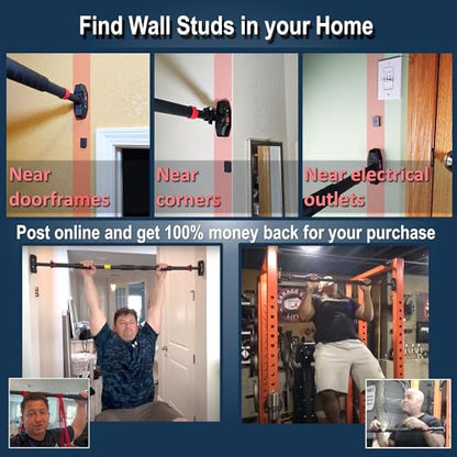 Pull Up Bar for Hallway or Doorway 6-piece Set with Two Attachable Resistance Bands/Handles, Training Manuals, No Screws Chin Up Bar, Max 680lbs, Width options: 27-37", 37-47"; 46-53" - size: 26"-37"