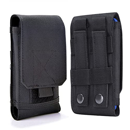 Universal Tactical MOLLE Holster Army Mobile Phone Belt Pouch EDC Security Pack Carry Accessory Kit Waist Bag Case Compatible iPhone 13 14 15 Pro XS Max XR 7 8 Plus for Samsung Galaxy S10 S9 S8 Plus - color: #A (Big)
