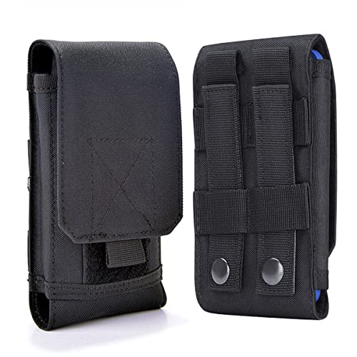 Universal Tactical MOLLE Holster Army Mobile Phone Belt Pouch EDC Security Pack Carry Accessory Kit Waist Bag Case Compatible iPhone 13 14 15 Pro XS Max XR 7 8 Plus for Samsung Galaxy S10 S9 S8 Plus - color: #A (Big)