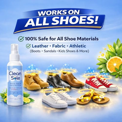 Shoe Odor Destroyer - Shoe Odor and Foot Odor Eliminating Spray Extra Strength Formula to Remove and Prevent Shoe Odors and Smells