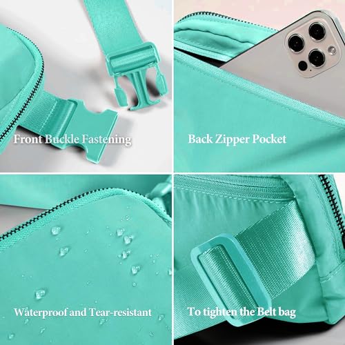 YOSHUYUKI Waist Belt Bag for Women Lulu Dupes Mini Small Crossbody Purse Sling Cute Fashion Waterproof Fanny Pack Over The Shoulder Bags Fashionable Travel Running Belt Pouch Bum Bag Peppermint Green - color: Peppermint Green
