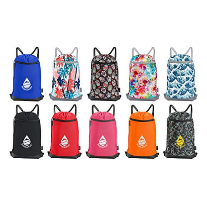 Skog Å Kust GymSak | Patented 2-in-1 Drawstring Cinch Bag with Removable Waterproof Dry Bag | Sugar Skulls - color: Sugar Skulls