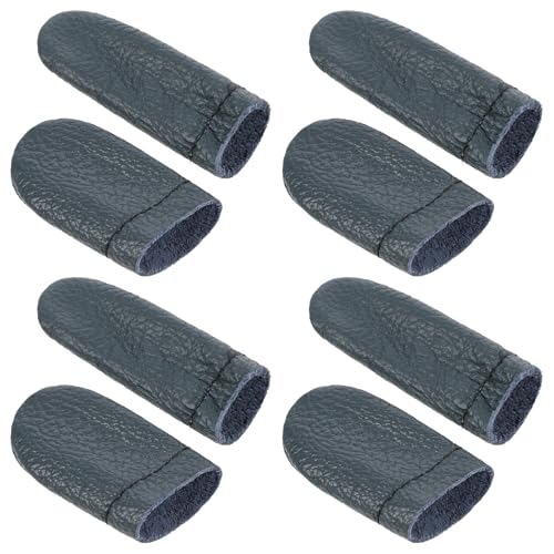 4 Pairs Crochet Finger Protector, Leather Finger Guards Finger Protectors for Sewing Needle Felting Finger Protectors Knitting Finger Protector for Hand Craft Needlework Handmaking (Random Color)