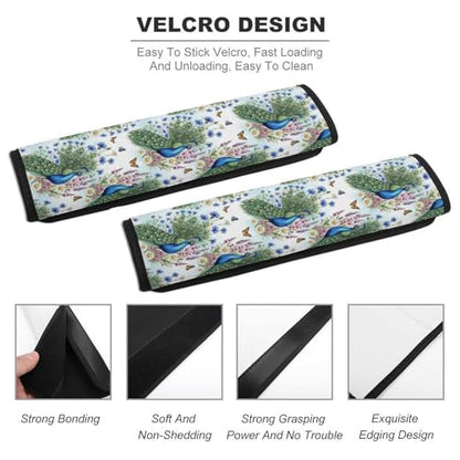 Universal Soft and Comfortable Seat Belt Shoulder Pad for Adult Use, Most Cars, 1 Pair Painting Feather Royal Peacock Bird Harness Pads Strap Anti-Slip Pad - color: Pattern 115