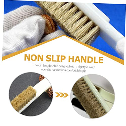 2pcs Walnut Stone Cleaning Brush for Rock Climbing Boars Hair Climbing Brush Bouldering Sports Cleaning Tool Thick Handle