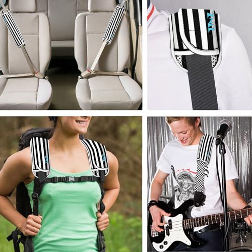 Ultra Thick & Breathable Universal Shoulder Pad Cushion for Bag - Long & Comfort - color: Black&white