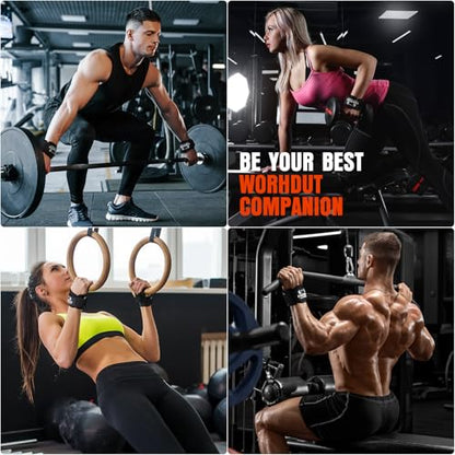 Weight Lifting Wrist Straps, Gym Straps Weight Lifting for Deadlift and Powerlifting, Double Layer Leather Wrist Wraps with Padded Cushion Wrist Loop, Weightlifting Grips for Men and Women - color: Black