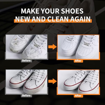 White Sneaker Shoe Cleaner Kit Tennis Shoe Cleaning Foam Brush Kit