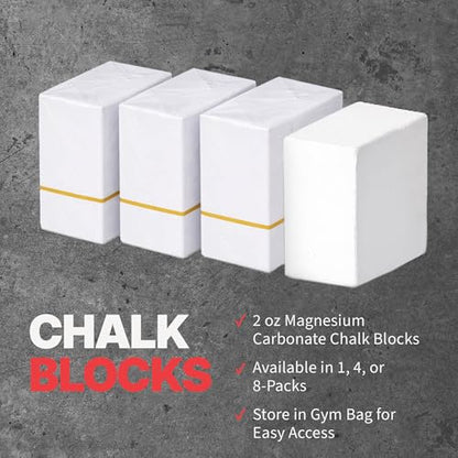 SPRI Chalk Block & Chalk Ball for Gymnastics, Rock Climbing, Bouldering, Rings, Weightlifting, Pool Billiards - size: 2 oz Block (4-Pack)