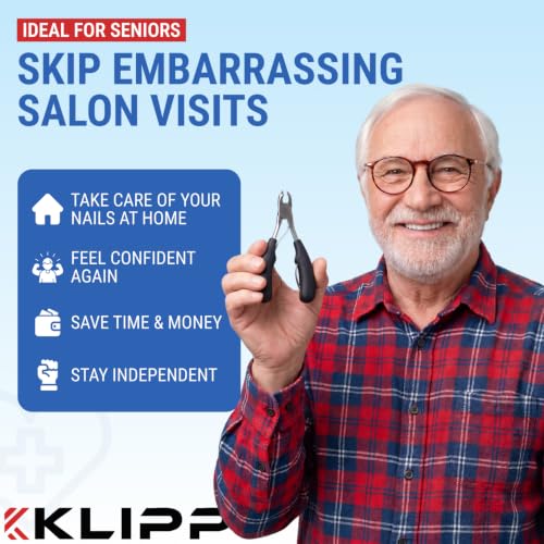 Toenail Clippers for Thick Toenails – KLIPP 15 mm Wide Jaw Thick Fingernail and Toenail Cutter with Curved Stainless-Steel Blades for Seniors (Eagle Beak) - size: Eagle Beak