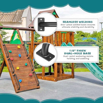 SELEWARE 30" Black Playground Ladder Handle Metal Playset Handles Grab Bars | 500LB 2Pcs Heavy Duty Steel Kids Playground Handles for Indoor/Outdoor Ladder Handrail Swing Set Treehouse Rock Climbing Wall - color: D: 30"-2 Pcs-black