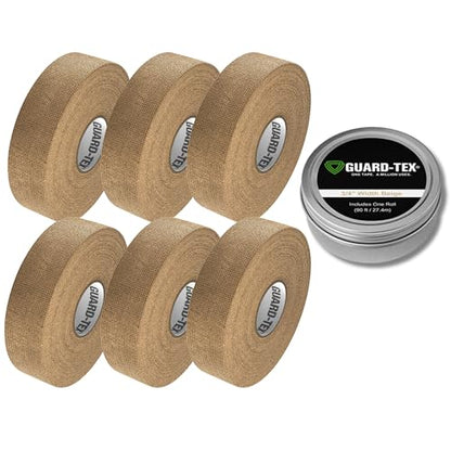 Guard-Tex® Beige Athletic Finger Tape - Self-Adhesive Natural Cotton Air-Mesh™ No Residue - 3/4 Inch - 6 Pack x 90ft (540ft) USA Made - color: Sandstone Beige, size: 6 rolls, 3/4"
