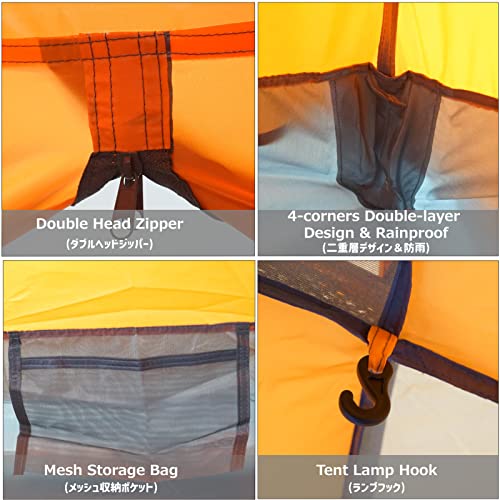 Azarxis 1 2 3 Person 3 Season Tent for Camping Backpacking Hiking Easy Set Up Waterproof Lightweight Professional Double Layer Aluminum Rod & Carry Bag - color: #1 Blue - 2 Person - 4 Season