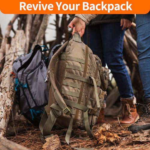BEYOURD 1 inch Buckles and Strap Set: 10 Yards Polyester Webbing Strapping, 6 Pack Dual Adjustable Side Release Plastic Buckles, 12 PCS Tri-Glide Slider Clips for Hiking equipment, Olive Green - color: Olive Green