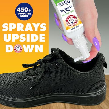 Arm & Hammer Shoe Refresher & Deodorizer Spray, Fresh Rain, 3.4 oz | Aerosol-free shoe deodorizer spray for sneaker odor and wetness control; Fresh Rain scent for everyday footwear - size: 3.4 Ounce (Pack of 1)